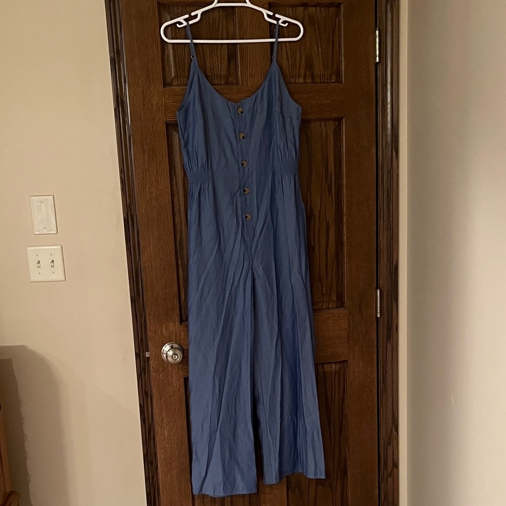 Hayden Blue Button-Front Jumpsuit